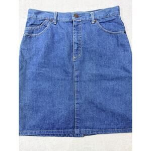 Coca-Cola VTG Denim Skirt Blue High Waisted 80s Americana Logo Patch Jean Sz. 14